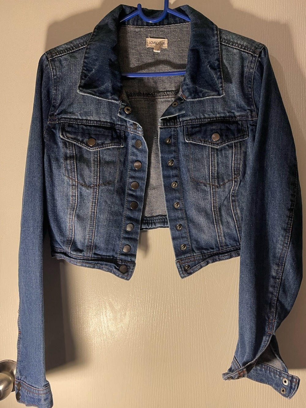 Love Culture Blue Denim Jacket with Label Detail